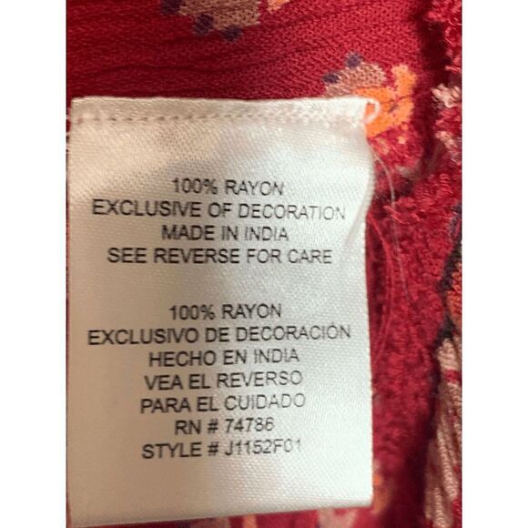 Patrons of Peace Women's Sangria Floral Embroidered Indian Tank Top Red Small - Picture 9 of 11